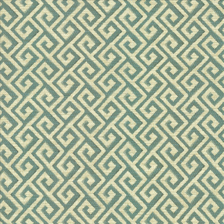 Laconia Aqua by Kasmir Designer Fabric 1455 100% Polyester
 CHINA </p><p>Repeat: Horizontal: 3 inches and Vertical: 2 inches 54 - Swanky Fabrics -