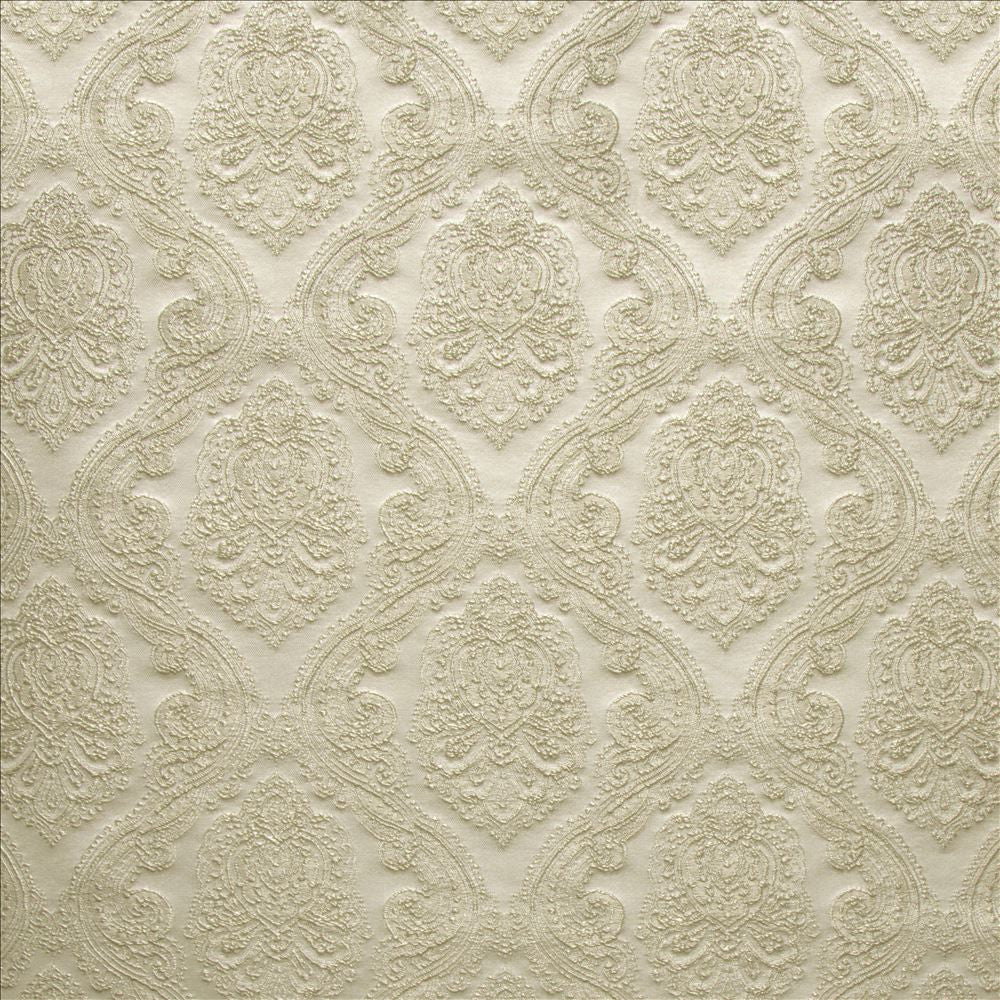 Lady In Waiting Silver by Kasmir Designer Fabric 5147 100% Polyester
 INDIA 30,000 Wyzenbeek Double Rubs </p><p>Repeat: Horizontal: 6 6/8 inches and Vertical: 6 inches 54 - Swanky Fabrics -