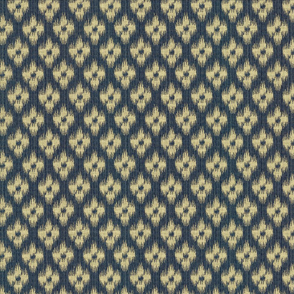 Lanka Ikat Indigo  by Kasmir Designer Fabric 5125 58% Cotton
42% Polyester
 TURKEY 35,000 Wyzenbeek Double Rubs Horizontal: 1 6/8 inches and Vertical: 3 inches 54  - Swanky Fabrics -