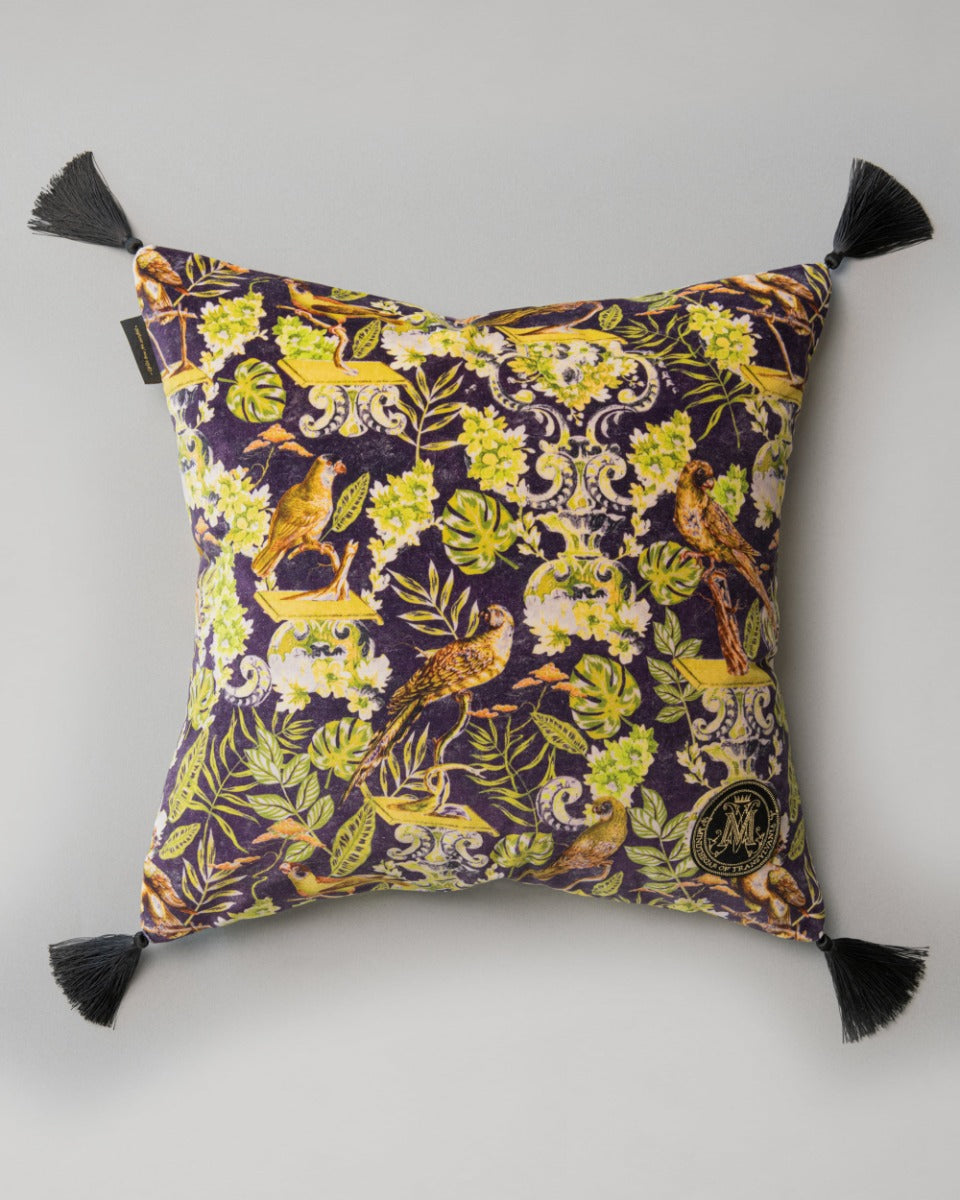 La Voliere velvet pillow by Mind the Gap (LC40053), front