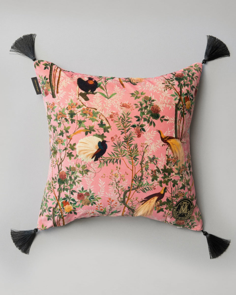 Royal Garden Pink velvet pillow by Mind the Gap (LC40055), front