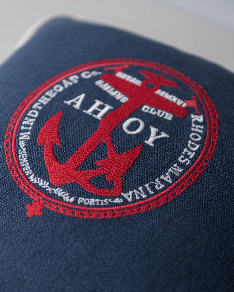 Ahoy! linen embroidered pillow by Mind the Gap (LC40103), view 3