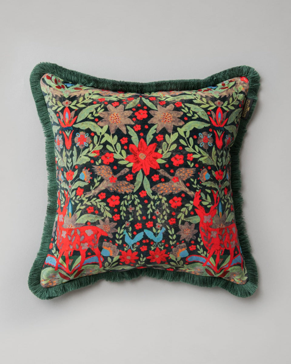 Der König Black velvet pillow by Mind the Gap (LC40202), front