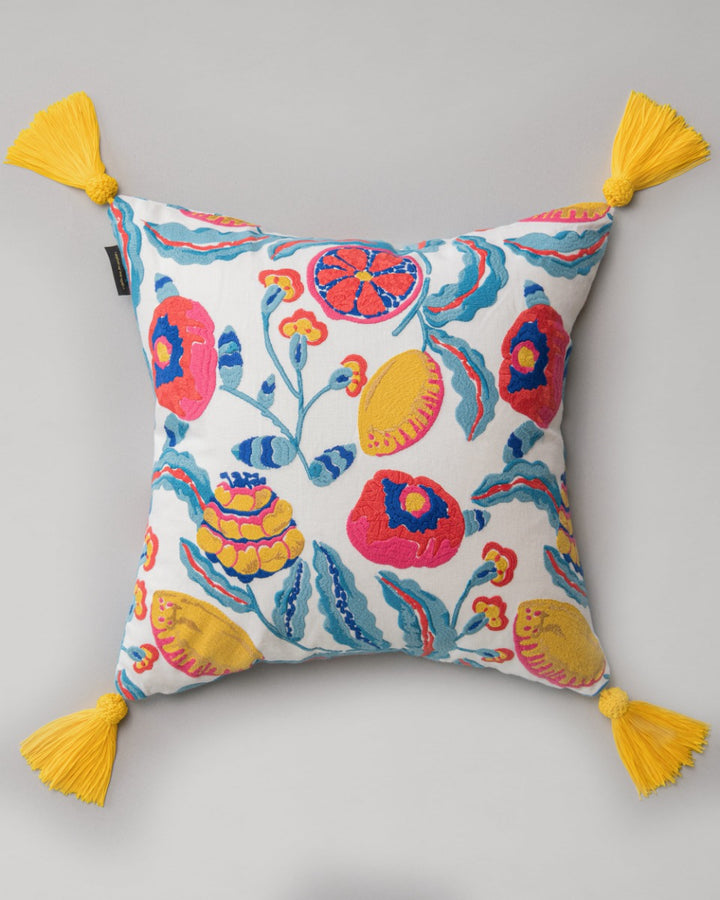 Fiori Di Limone embroidered pillow by Mind the Gap (LC40256), front