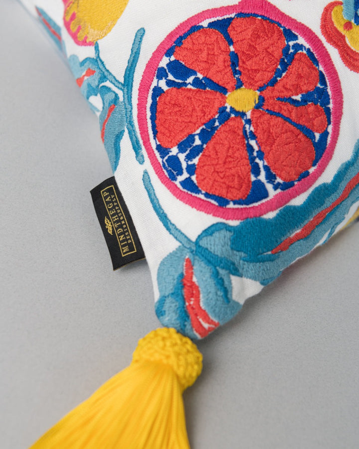 Fiori Di Limone embroidered pillow by Mind the Gap (LC40256), view 2