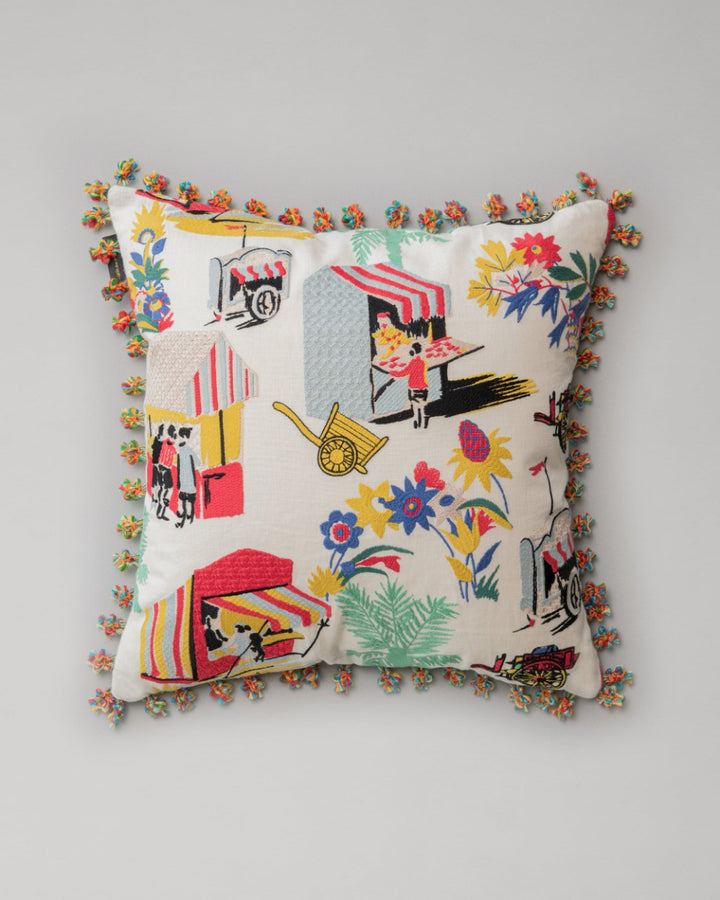 Carretto Del Cibo embroidered pillow by Mind the Gap (LC40257), front