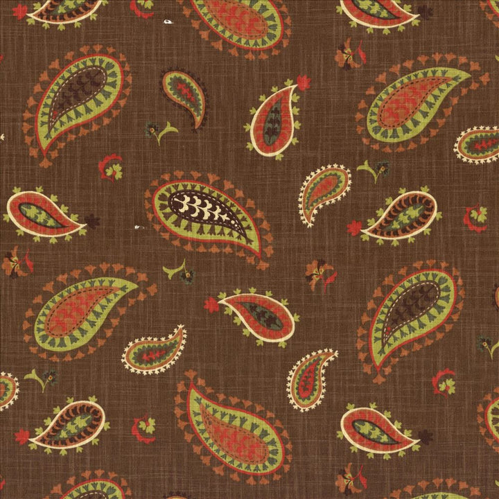 Ledoux Paisley Cayenne  by Kasmir Designer Fabric 5079 100% Cotton
 USA 51,000 Wyzenbeek Double Rubs Horizontal: 27 4/8 inches and Vertical: 18 inches 54  - Swanky Fabrics -