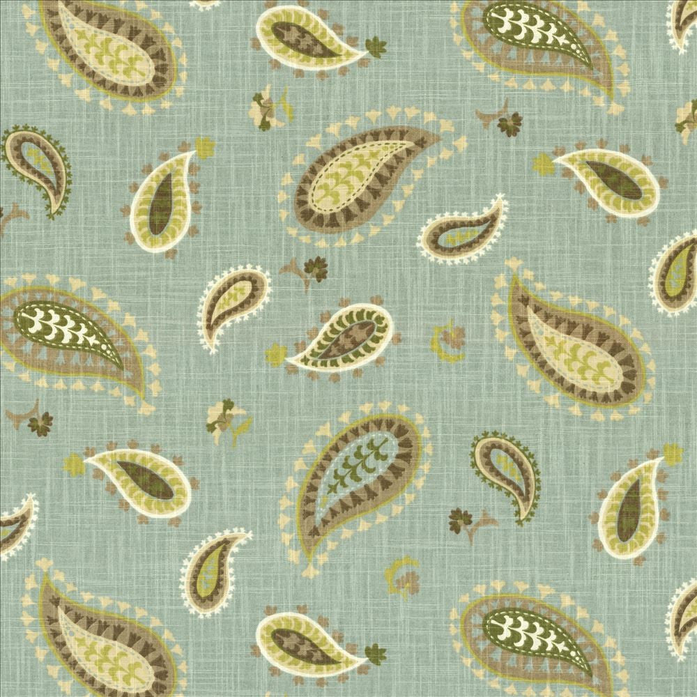 Ledoux Paisley Spa by Kasmir Designer Fabric 5082 100% Cotton USA 51,000 Wyzenbeek Double Rubs Horizontal: 27 4/8 inches and Vertical: 18 inches 54 - Swanky Fabrics -