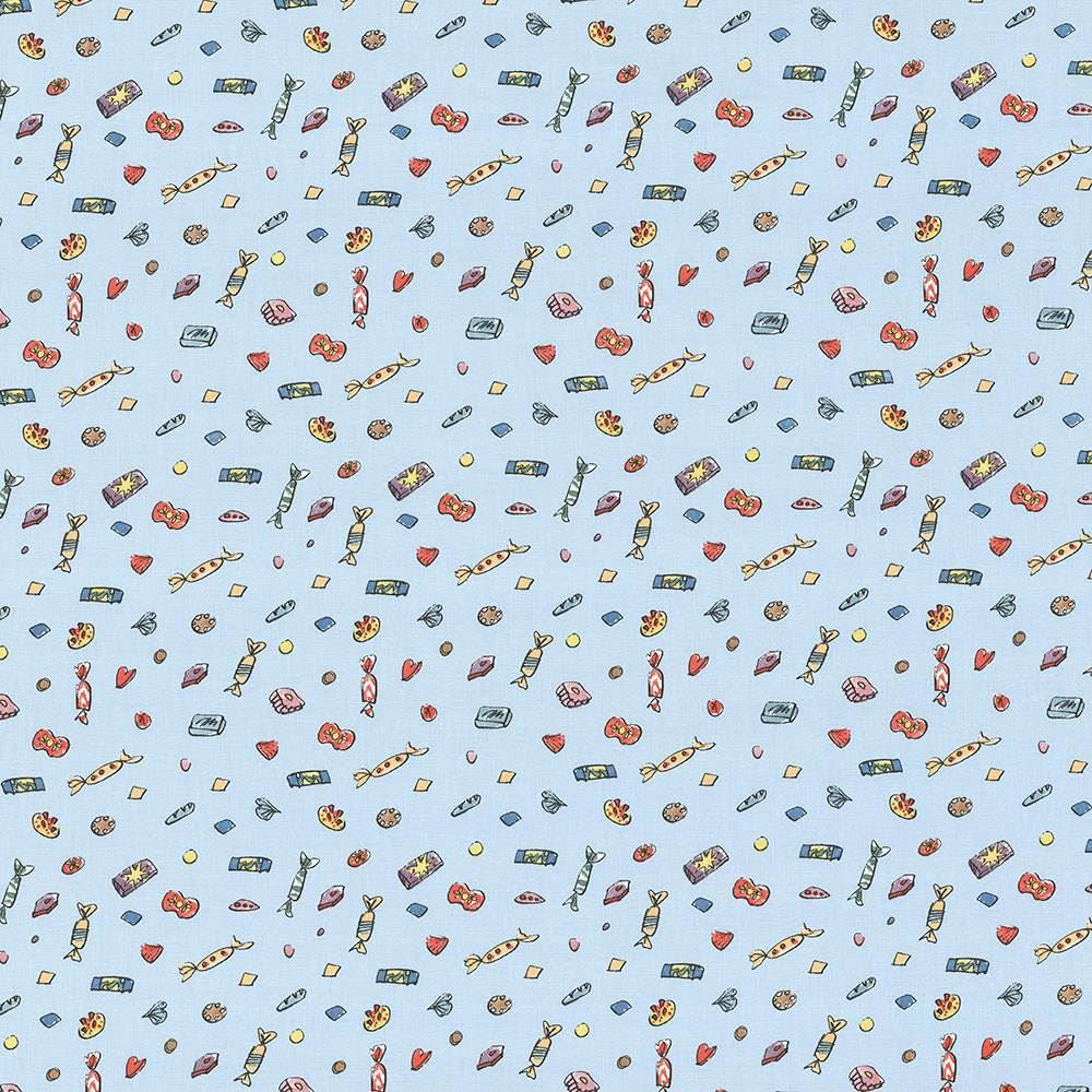 Lickswishy Sweet Blue Sky by Kasmir Designer Fabric 1445 100% Cotton
 TURKEY Not Tested </p><p>Repeat: Horizontal: 9 1/8 inches and Vertical: 12 5/8 inches 55 - Swanky Fabrics -