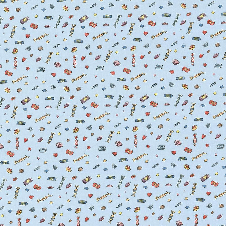 Lickswishy Sweet Blue Sky by Kasmir Designer Fabric 1445 100% Cotton TURKEY Not Tested Horizontal: 9 1/8 inches and Vertical: 12 5/8 inches 55 - Swanky Fabrics -