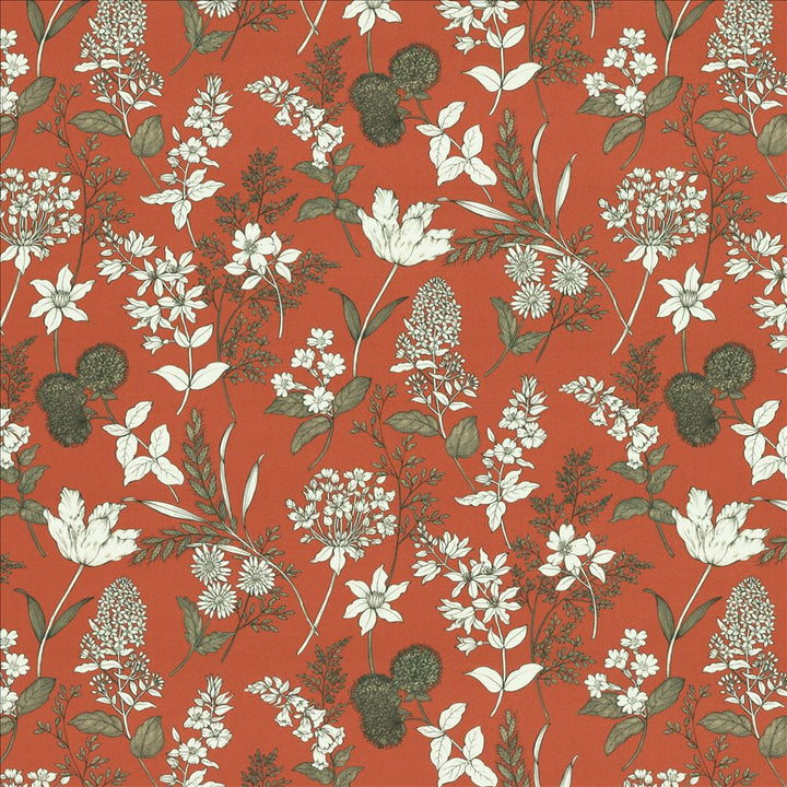 Lily Chili by Kasmir Designer Fabric See sample 100% Cotton
 SPAIN 35,000 Wyzenbeek Double Rubs </p><p>Repeat: Horizontal: 27 inches and Vertical: 27 inches 54 - Swanky Fabrics -