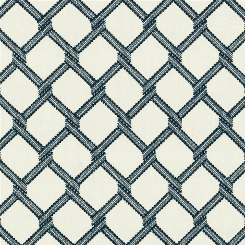 Link Navy by Kasmir Designer Fabric See sample 73% Polyester
27% Cotton
 INDIA Not Tested </p><p>Repeat: Horizontal: 6 4/8 inches and Vertical: 9 2/8 inches 54 - Swanky Fabrics -