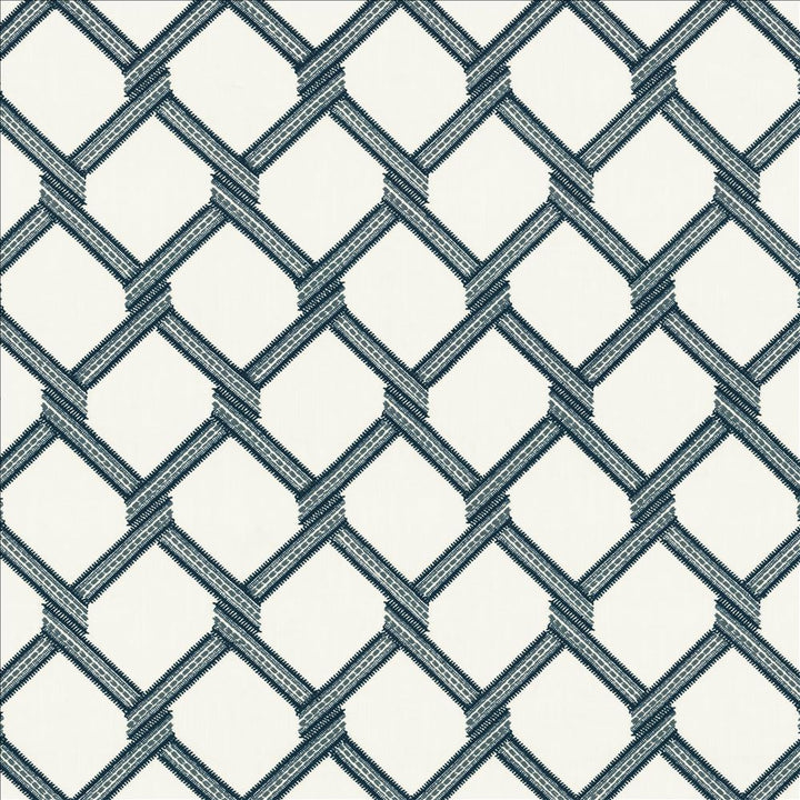 Link Navy by Kasmir Designer Fabric 5156 73% Polyester
27% Cotton
 INDIA </p><p>Repeat: Horizontal: 6 4/8 inches and Vertical: 9 2/8 inches 54 - Swanky Fabrics -