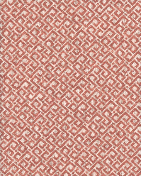 Lugano Chili by Roth & Tompkins Fabric - 82% Polyester; 18% Cotton - India - 50,001-100,000 double rubs - V: 1.5"  H: 1.75" - 54" - Fabric Carolina -