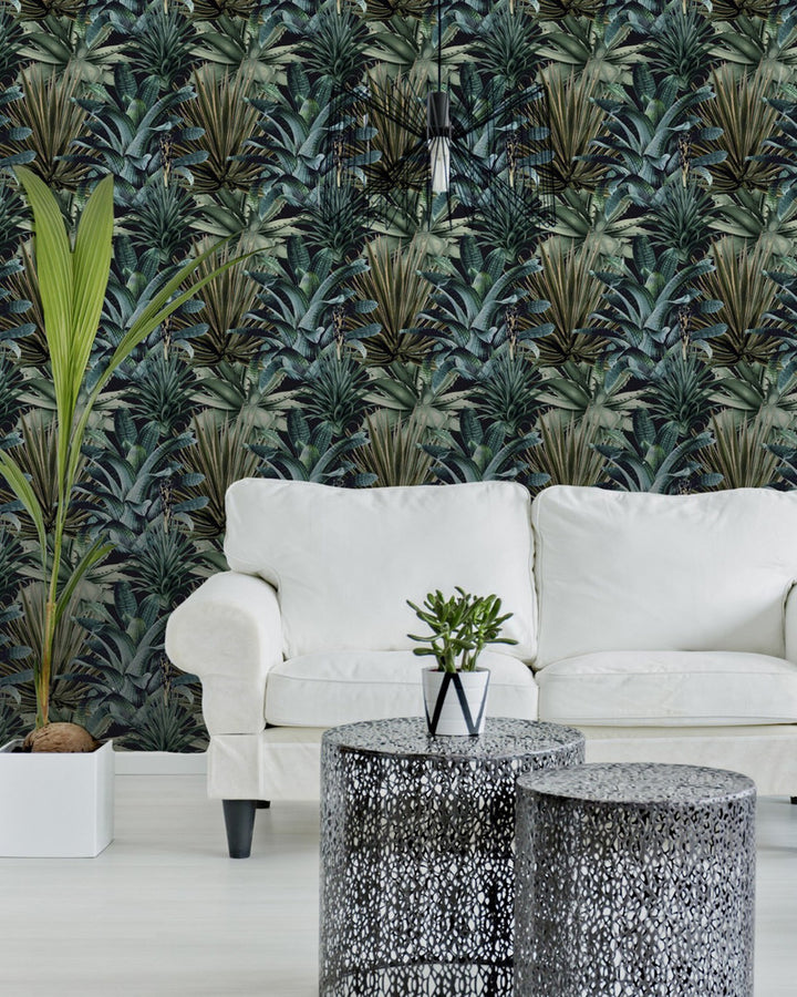 Lush Succulents Wallpaper by Mind the Gap Designer Wallpaper PREMIUM DESIGNER WALLPAPER COLLECTION Non-woven Made in Europe Paste the wall 3 rolls x 20.5 x 3.25 yards - Swanky Fabrics -