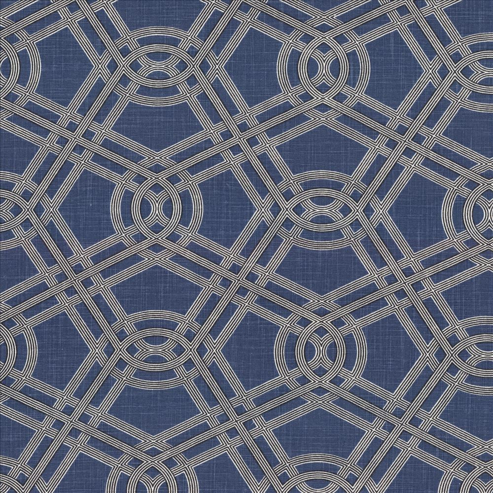 Macrame Bluebird by Kasmir Designer Fabric 5088 55% Linen
45% Cotton
 CHINA </p><p>Repeat: Horizontal: 13 4/8 inches and Vertical: 12 2/8 inches 54 - Swanky Fabrics -