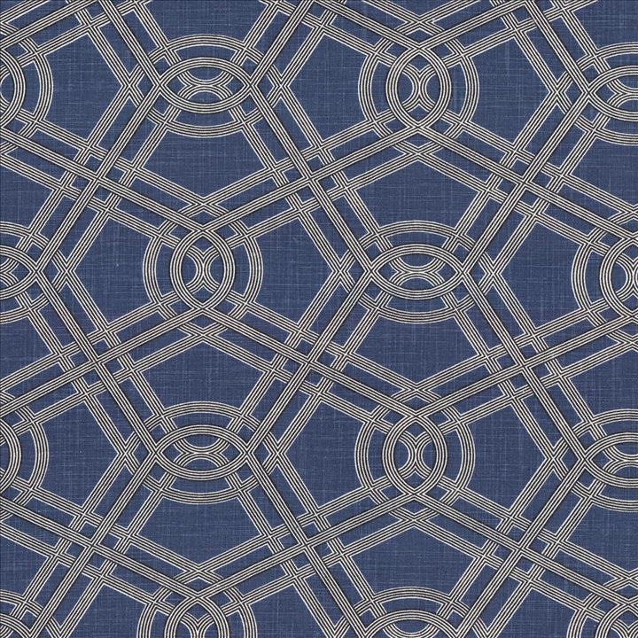 Macrame Bluebird by Kasmir Designer Fabric 5088 55% Linen
45% Cotton
 CHINA </p><p>Repeat: Horizontal: 13 4/8 inches and Vertical: 12 2/8 inches 54 - Swanky Fabrics -