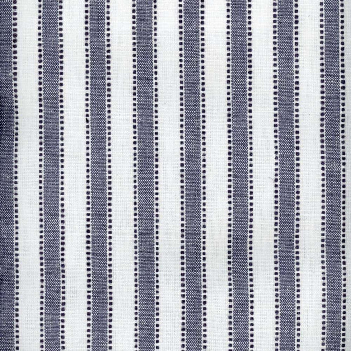 Madaket Stripe Navy by Roth & Tompkins Fabric - 42% Cotton 41% Polyester 12% Viscoe 5% Linen - India - 50,001-100,000 double rubs - 54" - Fabric Carolina -