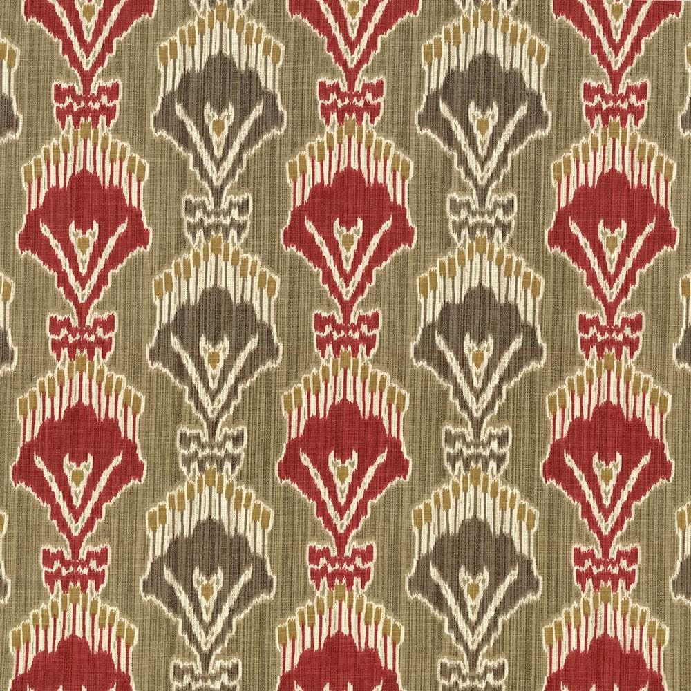 Madras Ruby by Kasmir Designer Fabric 5064 55% Linen
45% Viscose
 CHINA </p><p>Repeat: Horizontal: 13 4/8 inches and Vertical: 12 5/8 inches 54 - Swanky Fabrics -