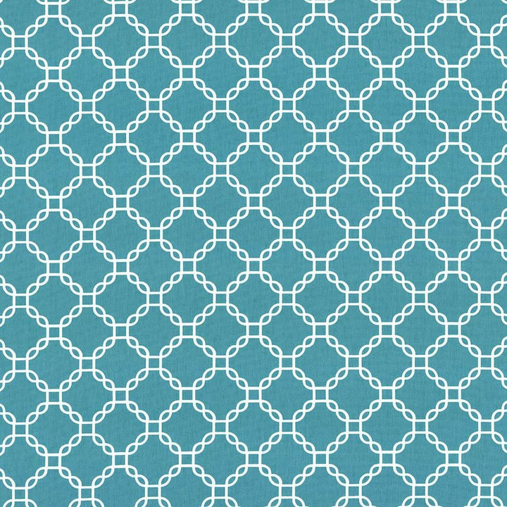 Mahina Trellis Turquoise by Kasmir Designer Fabric See sample 100% Cotton
 USA 51,000 Wyzenbeek Double Rubs </p><p>Repeat: Horizontal: 4 4/8 inches and Vertical: 4 4/8 inches 53 - Swanky Fabrics -