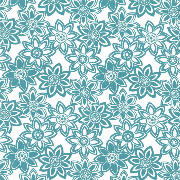 Mahina Turquoise by Kasmir Designer Fabric 5107 100% Cotton
 USA </p><p>Repeat: Horizontal: 27 inches and Vertical: 24 6/8 inches 53 - 54 - Swanky Fabrics -