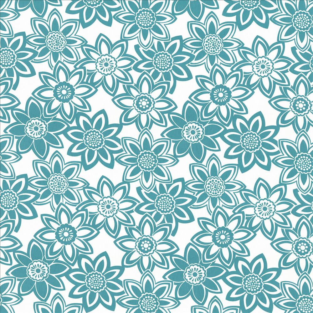 Mahina Turquoise by Kasmir Designer Fabric 5107 100% Cotton
 USA </p><p>Repeat: Horizontal: 27 inches and Vertical: 24 6/8 inches 53 - 54 - Swanky Fabrics -
