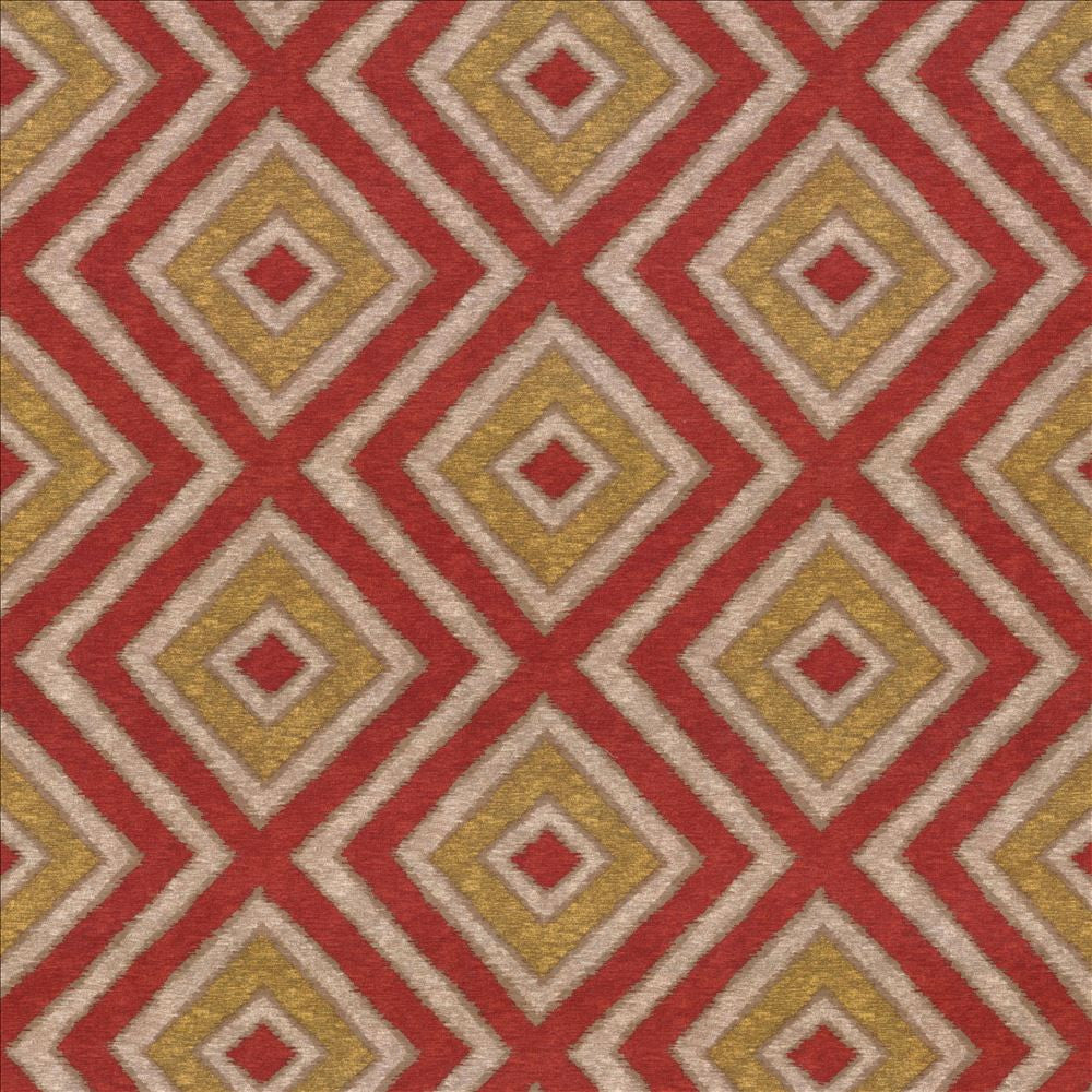 Marazzi Diamond Tomato by Kasmir Designer Fabric See sample 100% Polyester
 CHINA 51,000 Wyzenbeek Double Rubs </p><p>Repeat: Horizontal: 18 inches and Vertical: 12 4/8 inches 54 - Swanky Fabrics -