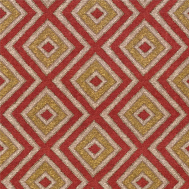 Marazzi Diamond Tomato  by Kasmir Designer Fabric 1434 100% Polyester
 CHINA 51,000 Wyzenbeek Double Rubs Horizontal: 18 inches and Vertical: 12 4/8 inches 54  - Swanky Fabrics -