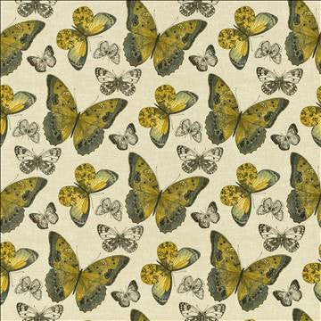 Mariposa Jardin Citron by Kasmir Designer Fabric 5062 70% Cotton 30% Linen USA 15,000 Wyzenbeek Double Rubs H: 27 inches, V: 27 inches 54 - Swanky Fabrics - Kasmir