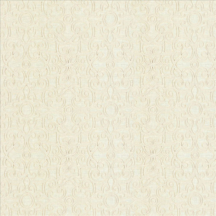 Marvelous Scroll Ivory by Kasmir Designer Fabric See sample 70% Polyester
30% Cotton
 INDIA Not Tested </p><p>Repeat: Horizontal: 10 inches and Vertical: 9 inches 51 - Swanky Fabrics -