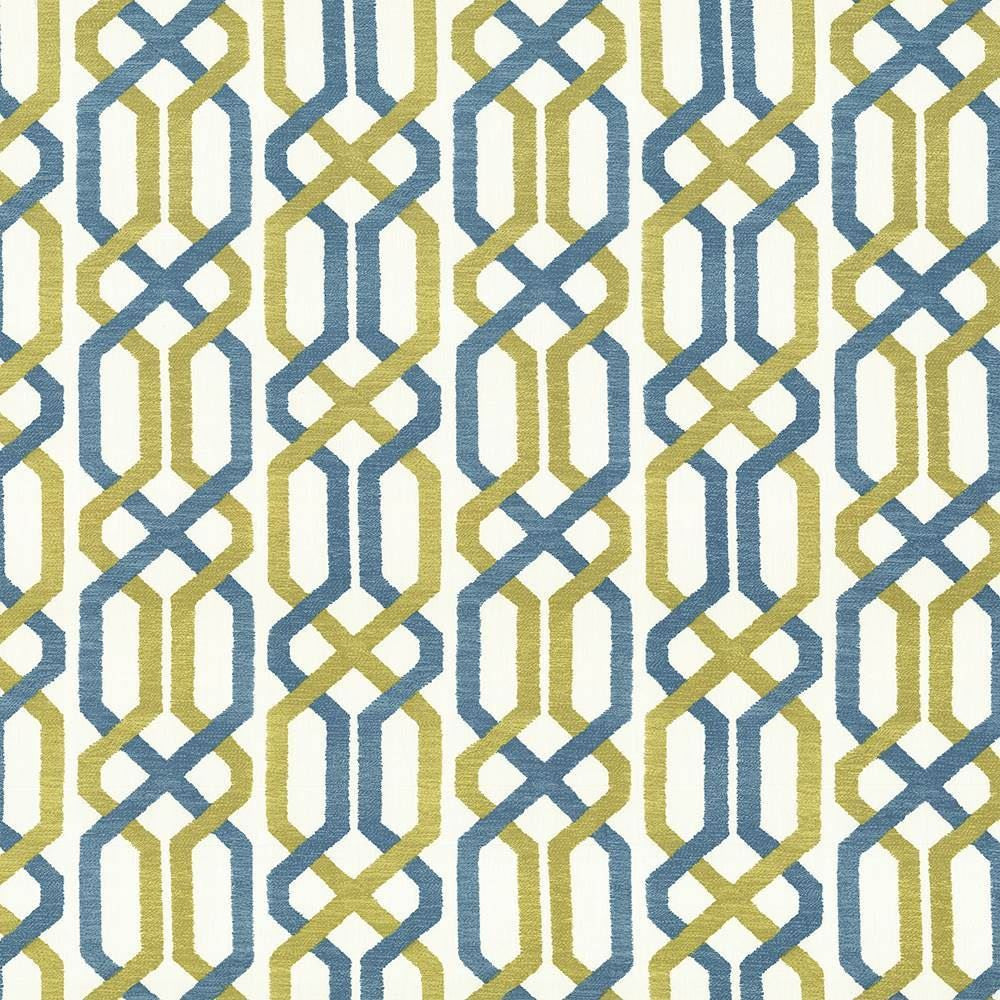 Maze Fret Split Pea  by Kasmir Designer Fabric 5065 100% Cotton
 USA 15,000 Wyzenbeek Double Rubs Horizontal: 13 4/8 inches and Vertical: 9 inches 54  - Swanky Fabrics -