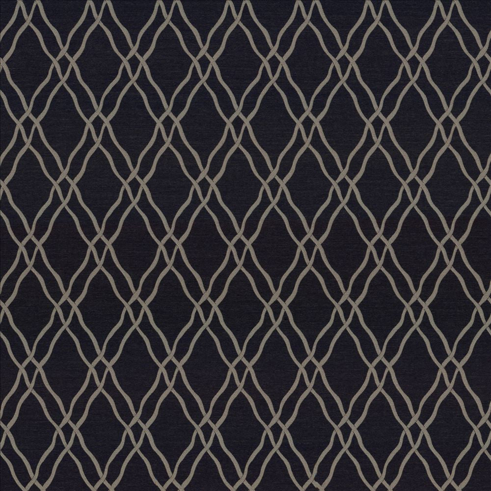Meander Trellis Charcoal by Kasmir Designer Fabric 5068 100% Polyester
 CHINA 15,000 Wyzenbeek Double Rubs </p><p>Repeat: Horizontal: 3 4/8 inches and Vertical: 7 6/8 inches 56 - Swanky Fabrics -