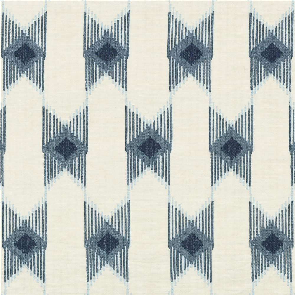 Minnetonka Blue by Kasmir Designer Fabric 1463 80% Cotton
20% Rayon
 INDIA </p><p>Repeat: Horizontal: 6 5/8 inches and Vertical: 15 2/8 inches 54 - Swanky Fabrics -