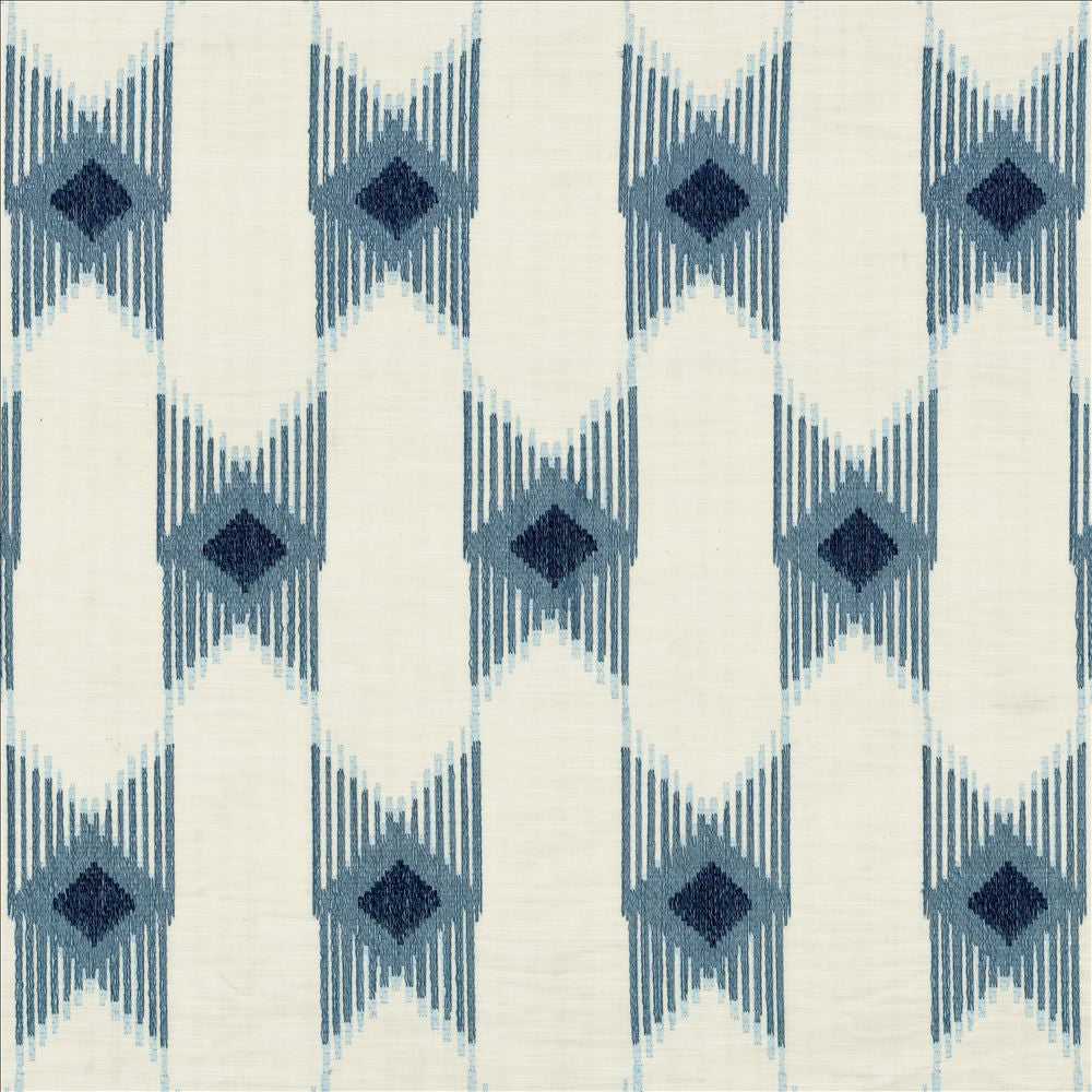 Minnetonka Blue  by Kasmir Designer Fabric 1463 80% Cotton
20% Rayon
 INDIA 50,000 Wyzenbeek Double Rubs Horizontal: 6 5/8 inches and Vertical: 15 2/8 inches 54  - Swanky Fabrics -