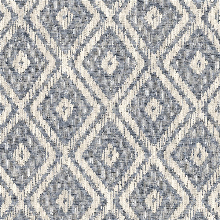 Modern Diamond Indigo by Kasmir Designer Fabric 1472 100% Polyester
 INDIA 30,000 Wyzenbeek Double Rubs </p><p>Repeat: Horizontal: 6 6/8 inches and Vertical: 14 inches 54 - Swanky Fabrics -