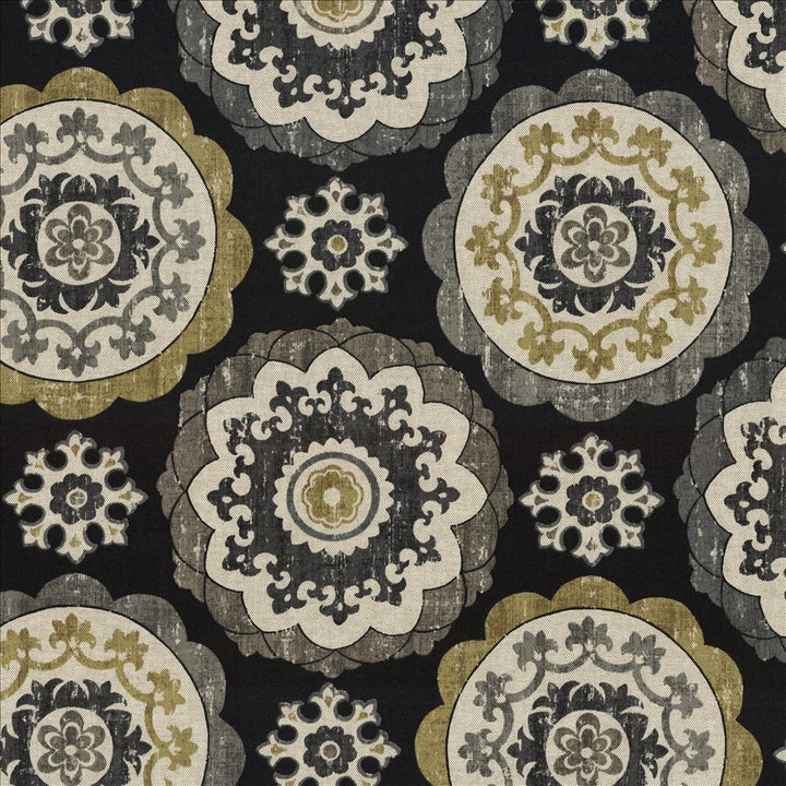 Montezuma Ebony by Kasmir Designer Fabric 5078 89% Cotton 11% Rayon TURKEY 30,000 Wyzenbeek Double Rubs Horizontal: 27 inches and Vertical: 27 inches 54 - 55 - Swanky Fabrics -