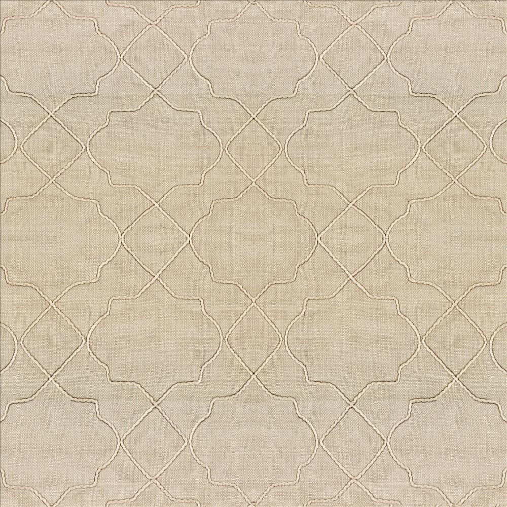 Moroccan Trellis Natural by Kasmir Designer Fabric 5111 100% Polyester
 CHINA </p><p>Repeat: Horizontal: 7 4/8 inches and Vertical: 8 inches 57 - 59 - Swanky Fabrics -