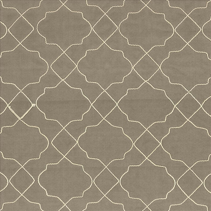 Moroccan Trellis Silver Cloud  by Kasmir Designer Fabric 5111 100% Polyester
 CHINA Not Tested Horizontal: 7 4/8 inches and Vertical: 8 inches 57  - Swanky Fabrics -