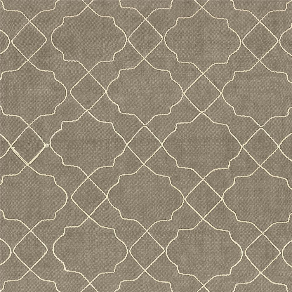 Moroccan Trellis Silver Cloud by Kasmir Designer Fabric 5111 100% Polyester CHINA Not Tested Horizontal: 7 4/8 inches and Vertical: 8 inches 57 - 59 - Swanky Fabrics -