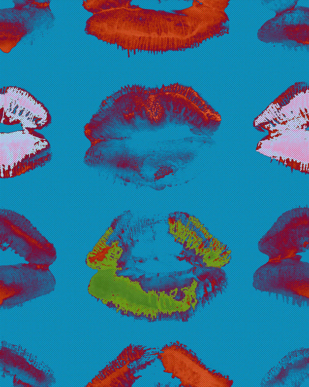 Neon Kiss Blue wallpaper by Mind the Gap (WP20379), swatch