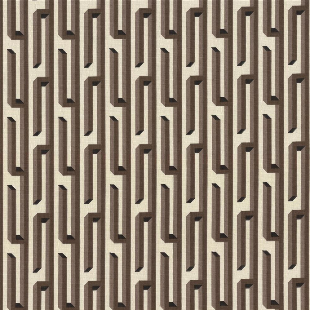 Nobu Fret Chocolate by Kasmir Designer Fabric 5084 100% Cotton
 USA 12,000 Wyzenbeek Double Rubs </p><p>Repeat: Horizontal: 3 2/8 inches and Vertical: 4 4/8 inches 54 - Swanky Fabrics -