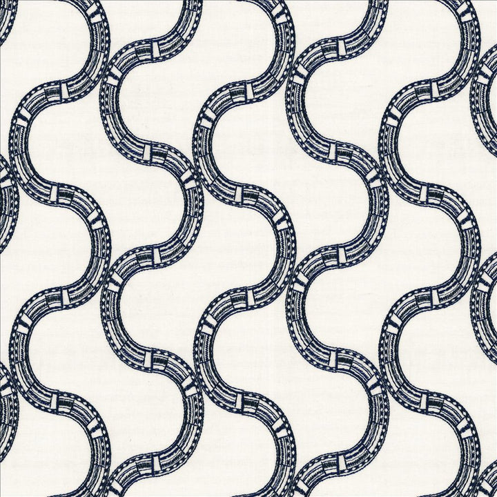Nubia Navy  by Kasmir Designer Fabric 1463 80% Cotton
20% Rayon
 INDIA 15,000 Wyzenbeek Double Rubs Horizontal: 6 2/8 inches and Vertical: 7 4/8 inches 54  - Swanky Fabrics -