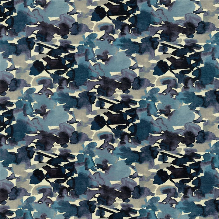 Oakhurst Indigo  by Kasmir Designer Fabric 1454 100% Polyester
 CHINA 15,000 Wyzenbeek Double Rubs Horizontal: 27 4/8 inches and Vertical: 25 inches 54  - Swanky Fabrics -