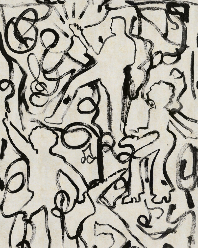 Mind The Gap Wallpaper ON THE STAGE Monochrome Wallpaper (WP30092) | WP30092 | WOODSTOCK '69 LIFESTYLE COLLECTION | 1 roll x 20.5 x 393.7 in | 0.52m / 20.5in | 10m / 393.7in | 5.20mp | 70cm / 27.5in | Black, Taupe | Satin Matte | Paste the wall | 1-roll in a box | Fabric Carolina | https://www.fabriccarolina.com/