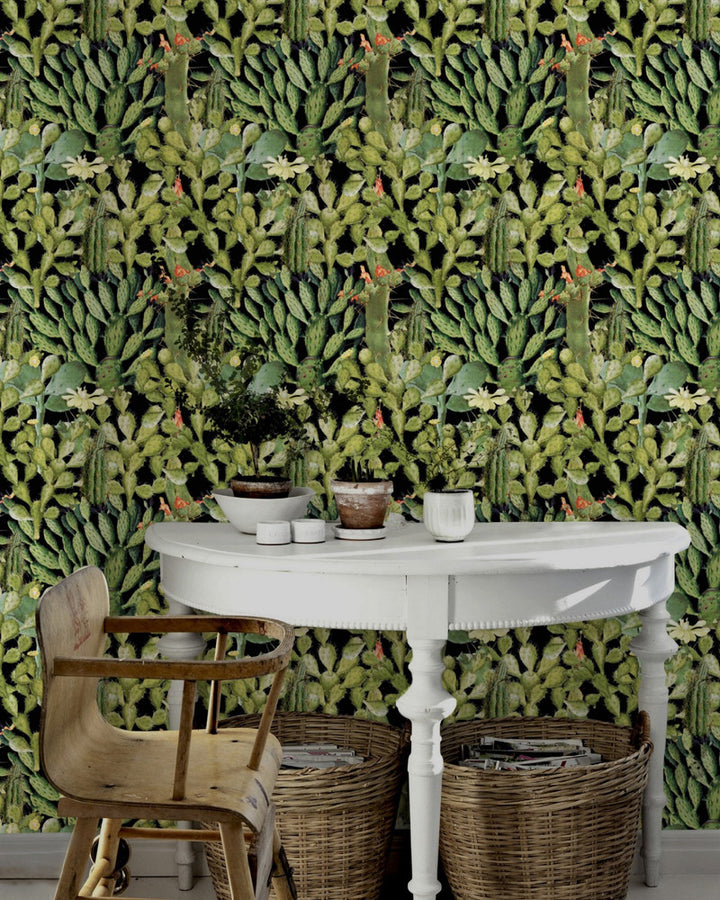 Opuntia Anthracite by Mind the Gap Designer Wallpaper PREMIUM DESIGNER WALLPAPER COLLECTION Non-woven Made in Europe Paste the wall 3 rolls x 20.5 x 3.25 yards - Swanky Fabrics -