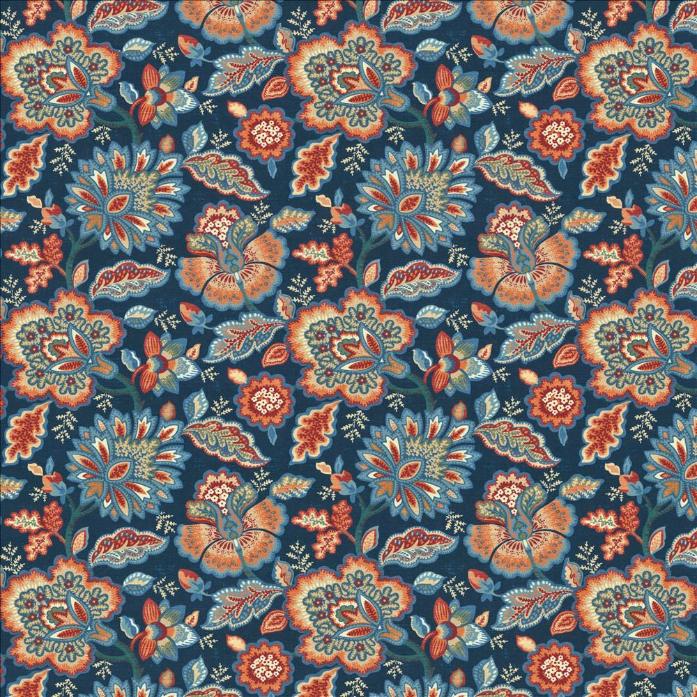 Orchard Street Navy by Kasmir Designer Fabric 1458 55% Linen
45% Cotton
 CHINA </p><p>Repeat: Horizontal: 13 4/8 inches and Vertical: 13 4/8 inches 54 - Swanky Fabrics -