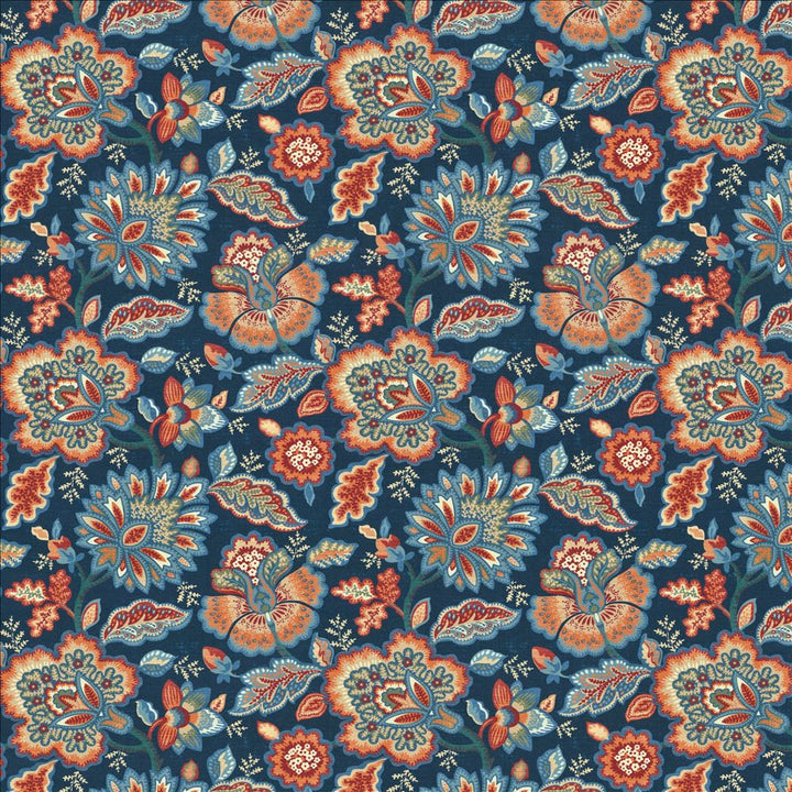 Orchard Street Navy by Kasmir Designer Fabric 1458 55% Linen
45% Cotton
 CHINA </p><p>Repeat: Horizontal: 13 4/8 inches and Vertical: 13 4/8 inches 54 - Swanky Fabrics -