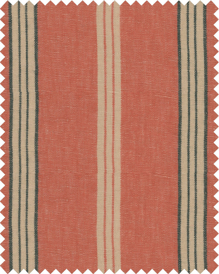 Oregon Stripes Orange Washed Linen by Mind the Gap Designer Fabric WOODSTOCK '69 LIFESTYLE COLLECTION 100% Linen, stonewashed woven fabric Made in Turkey W 50cm x L 50cm / W 19.6in x L 19.6in 59.05in - Swanky Fabrics -