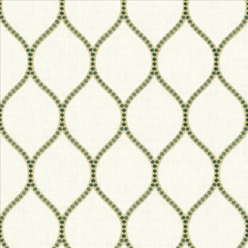 Overlay Teal by Kasmir Designer Fabric 1464 52% Cotton
26% Rayon
18% Polyester
4% Linen
 INDIA 50,000 Wyzenbeek Double Rubs </p><p>Repeat: Horizontal: 4 2/8 inches and Vertical: 7 6/8 inches 52 - Swanky Fabrics -