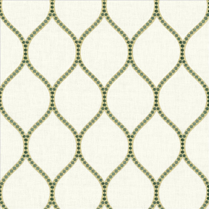 Overlay Teal by Kasmir Designer Fabric 1464 52% Cotton
26% Rayon
18% Polyester
4% Linen
 INDIA 50,000 Wyzenbeek Double Rubs </p><p>Repeat: Horizontal: 4 2/8 inches and Vertical: 7 6/8 inches 52 - Swanky Fabrics -